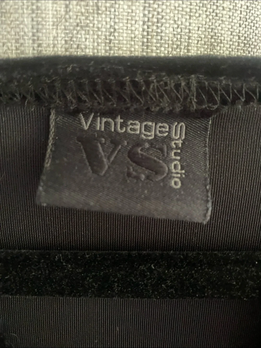 Vintage Black Velvet Long-Sleeve Top with Beaded Paisley Neckline